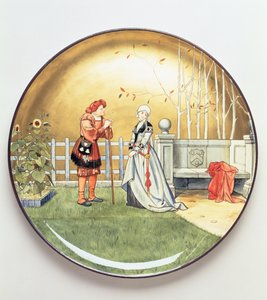 Das sechste Lebensalter, eine Illustration von Shakespeares Die sieben Lebensalter des Menschen, Ladenteller von Mintons Art Pottery Studio, 1873 von Henry Stacey Marks