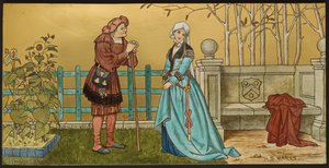 Der Pantaloon, Plakette mit einer Illustration aus Shakespeares Sieben Lebensalter, Minton Ware, Staffordshire, 1874 von Henry Stacey after Marks