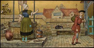 Der Schuljunge, Plakette mit einer Illustration aus Shakespeares Sieben Lebensalter, Minton Ware, Staffordshire, 1874 von Henry Stacey after Marks