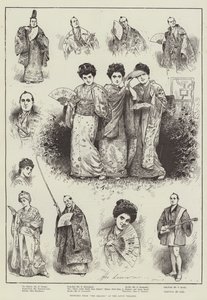 Skizzen aus "The Mikado" im Savoy Theatre von Henry Stephen (b.1861 fl.1880 1925) Ludlow