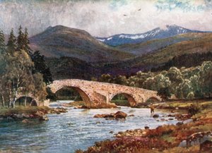 Alte Mar-Brücke und Lochnagar, Aberdeenshire von Henry Sutton Palmer