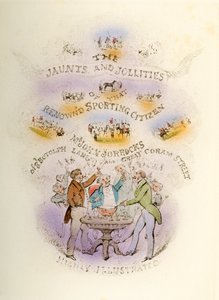 Frontispiz, Jorrockss Jaunts and Jollities, reich illustriert, 1838 von Henry Thomas Alken