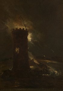 Tabley-Turm bei Nacht