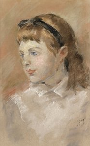 Kopf eines Mädchens, ca. 1920 von Henry Tonks
