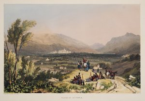 Ebenen und Stadt Vitoria, aus Skizzen der Landschaft in den Baskischen Provinzen Spaniens, mit einer Auswahl nationaler Musik, veröffentlicht 1838 von Henry Wilkinson