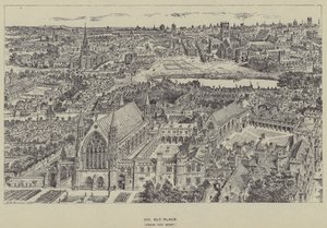 Ely Place, vom Westen von Henry William Brewer