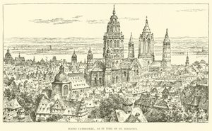 Mainzer Dom, wie zur Zeit von St. Ignatius (Gravur) von Henry William Brewer