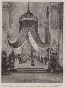 Der Leichnam des verstorbenen Zaren in der Festungskathedrale in St. Petersburg von Henry William Brewer