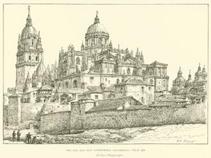 Die alte und neue Kathedrale, Salamanca (Stich) von Henry William Brewer