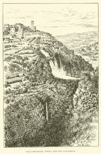 Villa Mecenate, Tivoli, und die Cascatelle (Stich)
