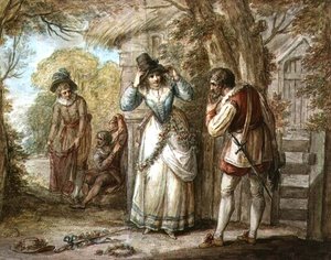 Florizel und Autolycus wechseln die Kleidung