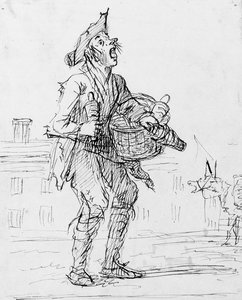 Studie eines Straßenrufers mit einem Esel von Henry William Bunbury