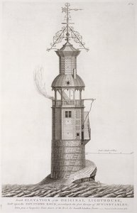 Edystone-Leuchtturm, graviert von Henry Roberts, 1761 von Henry Winstanley