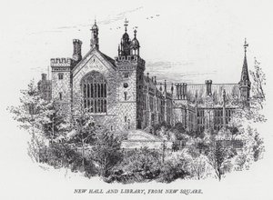 New Hall und Bibliothek, von New Square von Herbert (after) Railton