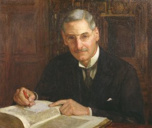 Porträt von Percy Stafford Allen (1869-1933) Präsident des Corpus Christi College, Oxford und Erasmus-Gelehrter