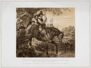 Charles II in Verkleidung, unterstützt bei seiner Flucht von Jane Lane von Herbert Bourne