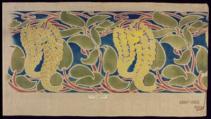 Schabloniertes Textilmuster, um 1896
