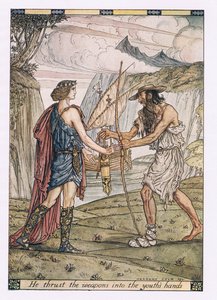Er stieß die Waffen in die Hand des Jünglings von Herbert Cole