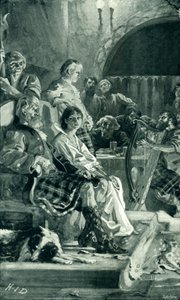Szene in der Halle eines Highland-Häuptlings im siebzehnten Jahrhundert von Herbert James Draper