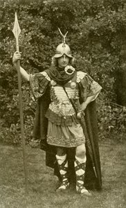Darstellung von König Artus im Kostüm eines britischen Häuptlings, 6. Jahrhundert n. Chr., 1924