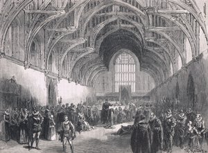 Staatsprozess in der Westminster Hall zur Zeit von Elisabeth I.