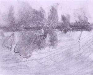 Eine Gruppe von Bäumen, die sich im Wasser spiegeln von Hercules Brabazon Brabazon