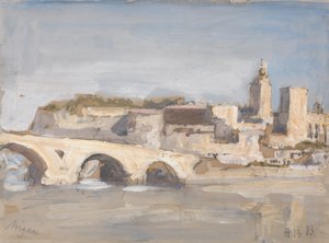 Avignon: Brücke über einen Fluss von Hercules Brabazon Brabazon