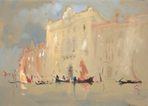 Gondeln vor einem Palast am Canal Grande in Venedig von Hercules Brabazon Brabazon