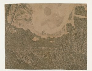 Landschaft mit Wasserfall, zweite Version