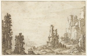 Landschaft mit Ruinen