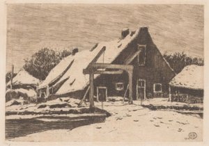 Bauernhof mit Zugbrücke von Herman Heuff (signed by artist)