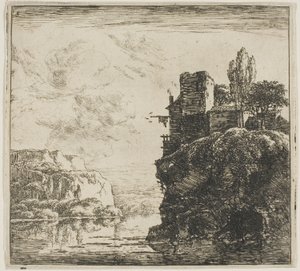 Ein Fluss zwischen Felsen, aus der Serie Set of Landscapes