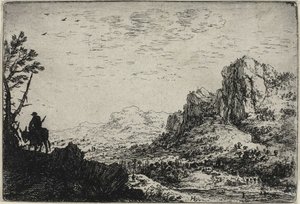 Ein Reisender auf einem Maultier, aus Sechs Landschaften