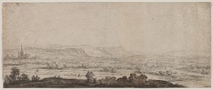 Landschaft mit dem Dorf Schenkenschanz, Gelderland, 1600er Jahre