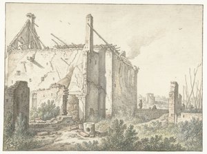 Ruine eines Hauses in Utrecht von Herman Saftleven
