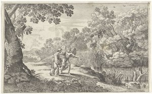 Hagar und der Engel von Herman van Swanevelt