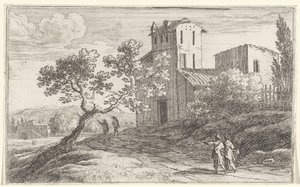 Landschaft mit einem krummen Baum