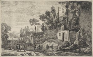 Landschaft mit einem Krankenhaus