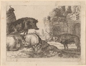 Schweine von Herman van Swanevelt