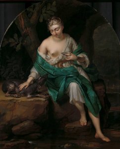Eine Frau mit einem Hund (allegorische Figur) von Herman van der Mijn