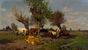 Landschaft mit Viehherde