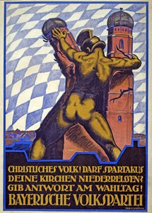 Wahlkampfplakat für die Bayerische Volkspartei von Hermann Keimel