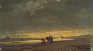 Holländische Seeküste bei Ebbe von Hermann Mevius