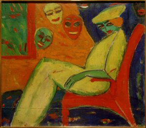 Dame mit Masken