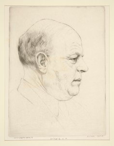 H. N. Bialik (Porträt des Kopfes im Profil) von Hermann Struck
