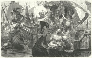 Catherine Cornaro segelt von Venedig ab, um Königin von Zypern zu werden, 1472 von Hermann Vogel