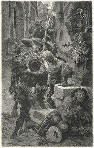 Zusammenstoß zwischen Studenten und Landsknechten in Erfurt, 1510 von Hermann Vogel