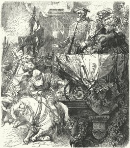Herzog Ulrich von Württemberg demütigt sich vor dem Heiligen Römischen Kaiser Karl V., 1548 von Hermann Vogel