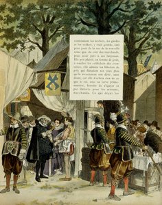 Heinrich IV. auf der Messe von Saint Germain nach seiner Hochzeit am 16. Dezember