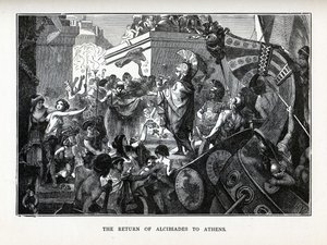 Die Rückkehr des Alkibiades nach Athen, 1882 von Hermann Vogel
